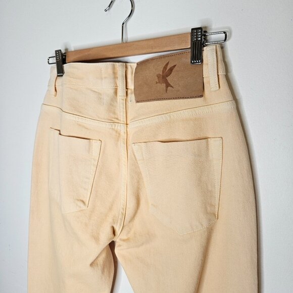 NEW ONE TEASPOON AWESOME BAGGIES Straight Leg Jeans Sz 26 Buttermilk yellow NWT - Picture 8 of 10